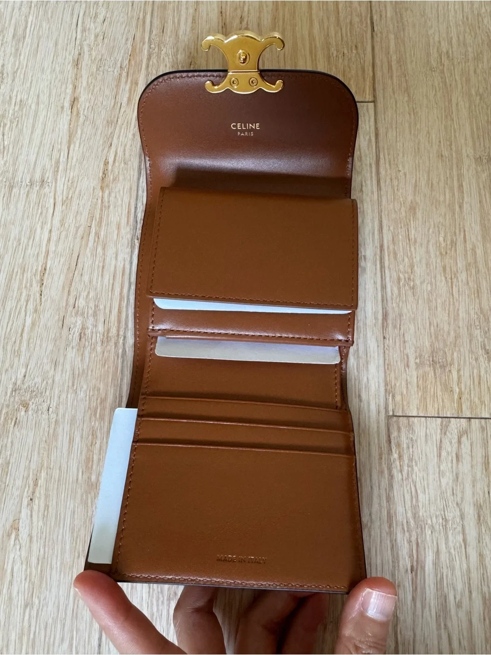 CELINE SMALL FLAP WALLET TRIOMPHE IN TRIOMPHE CANVAS